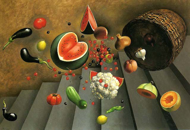 Tableau de Georges Rohner-chûte-du-panier-de-légumes