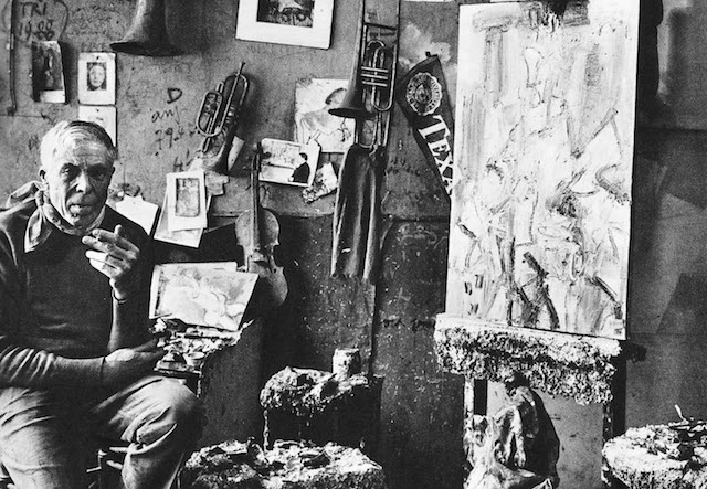 l'artiste Gen Paul dans son atelier de Montmartre