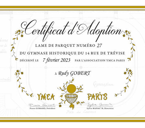 Certificat d'adoption de Rudy Gobert