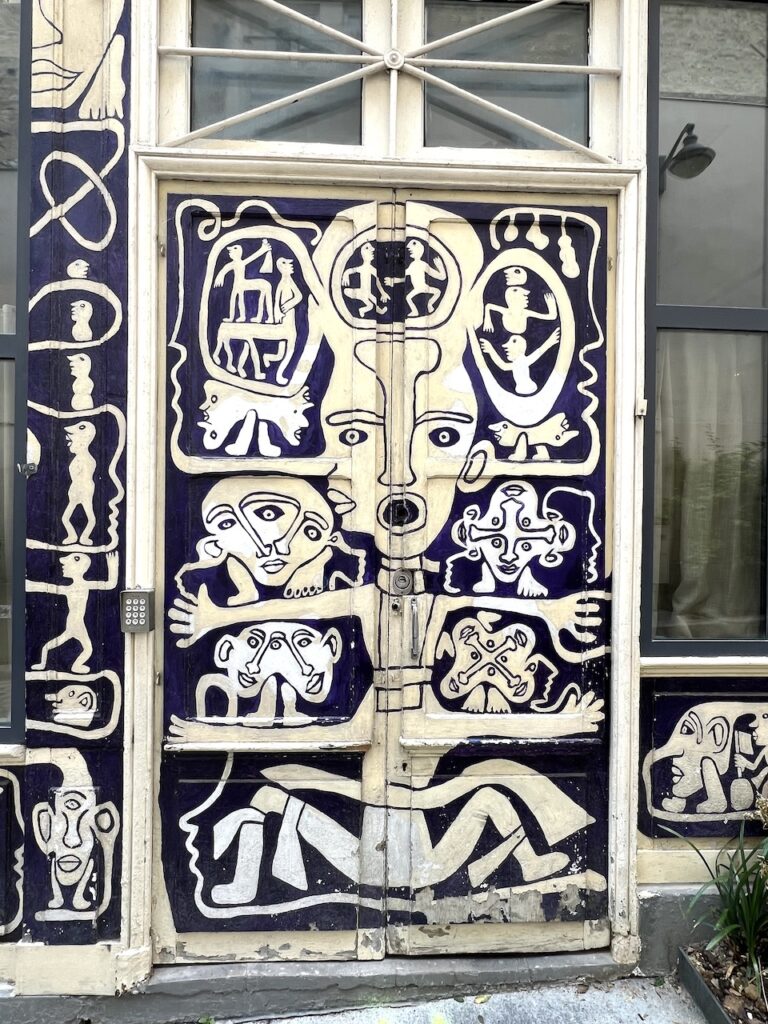 Détail de la fresque murale.