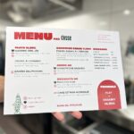 La carte du restauration d'incubateur avec les recettes végé du chef Arnaud