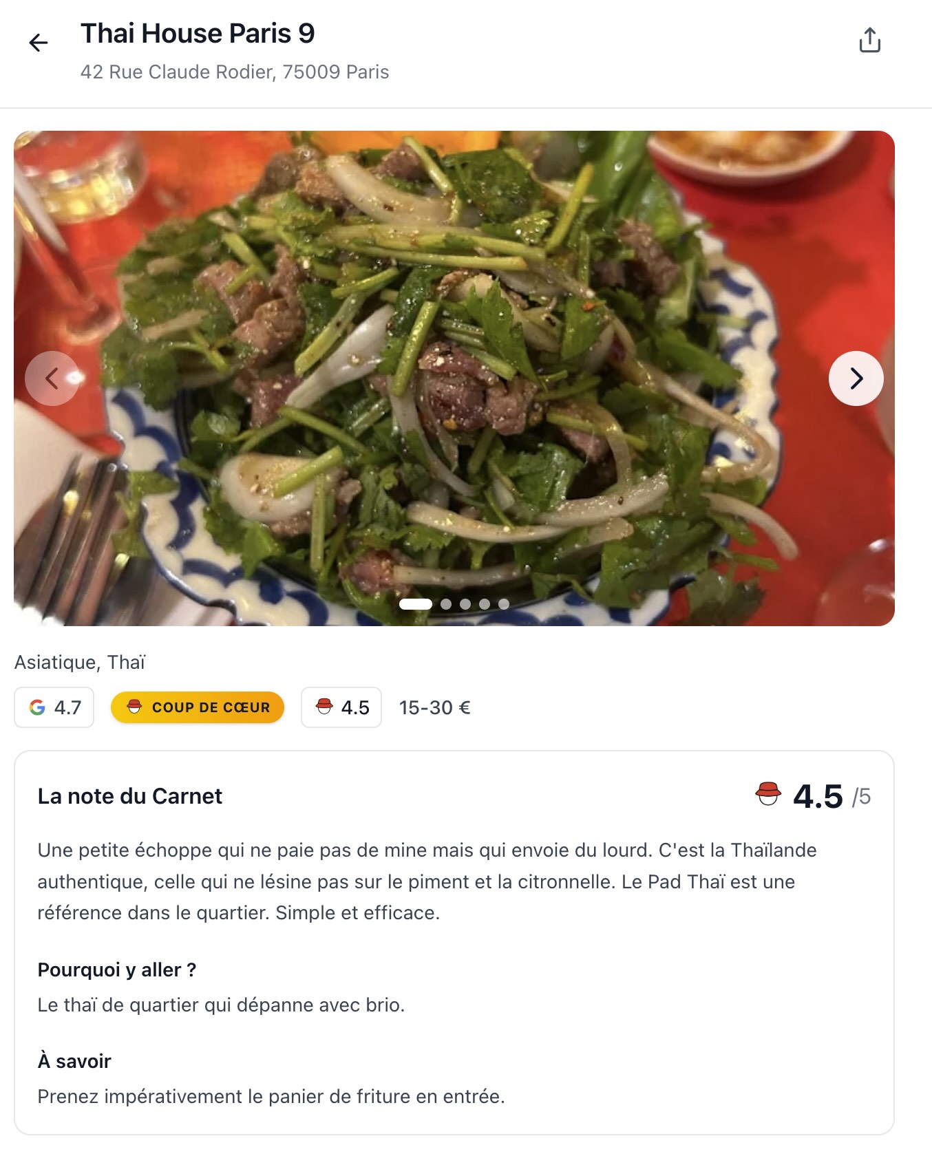 Extrait de publications tirées du guide Lefoodbob